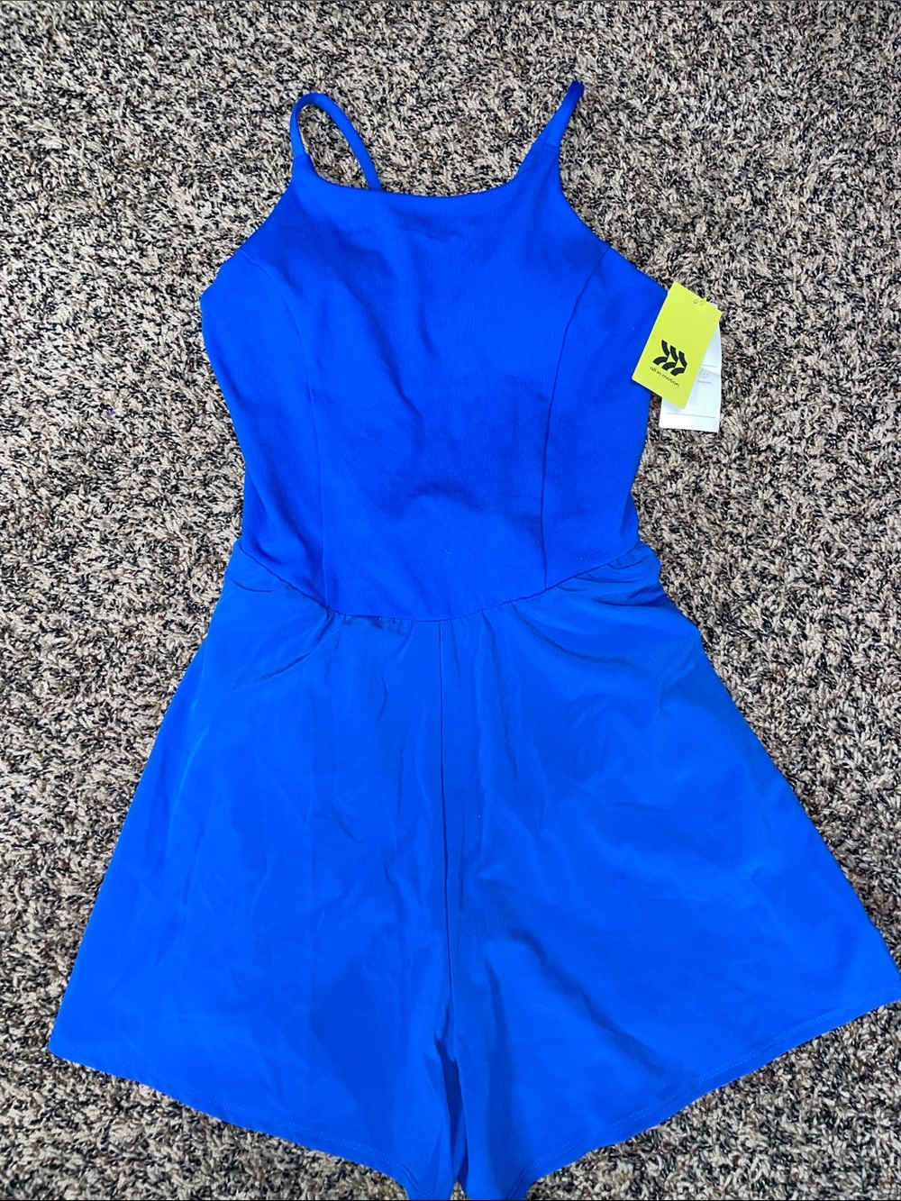 all in motion Bright Blue Girls Knit Romper with Thin Straps Sz 14 NWT
